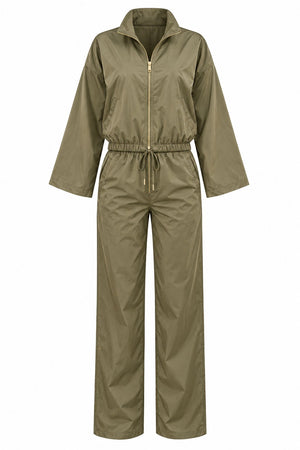 Haki Bomber Saten Ceket Pantolon İkili Takım - 2y9663 - 51229