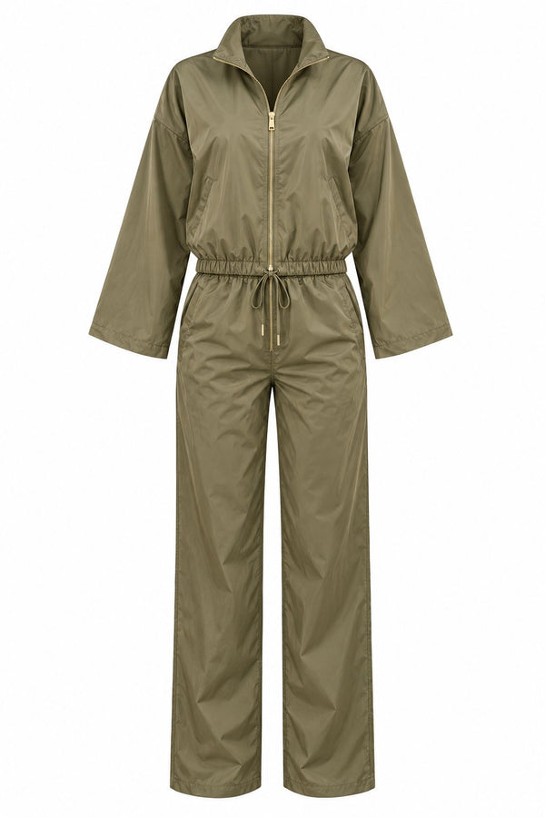 Haki Bomber Saten Ceket Pantolon İkili Takım - 2y9663 - 51229