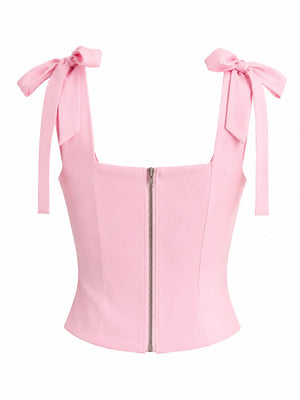 Pembe Omzu Ayarlanır Bağlamalı Büstiyer - 70273