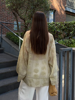 Adaçayı Frog Kapama Nakışlı Kimono - 5096