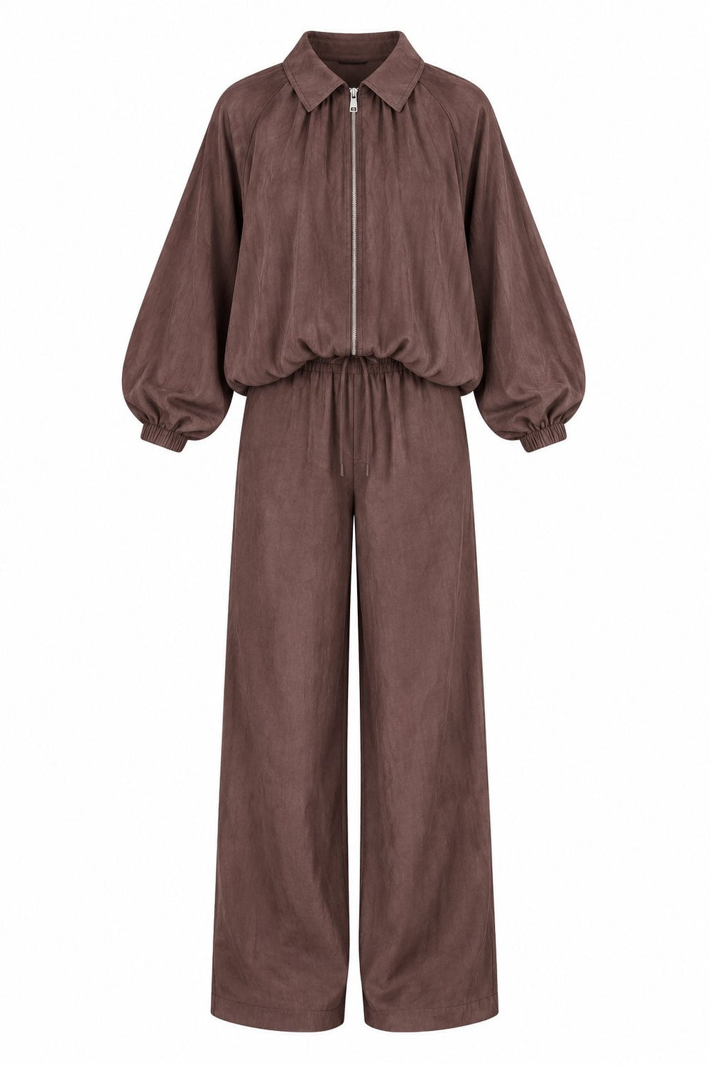 Kahverengi Garnili Bomber Pantolon Takım - 2y51458