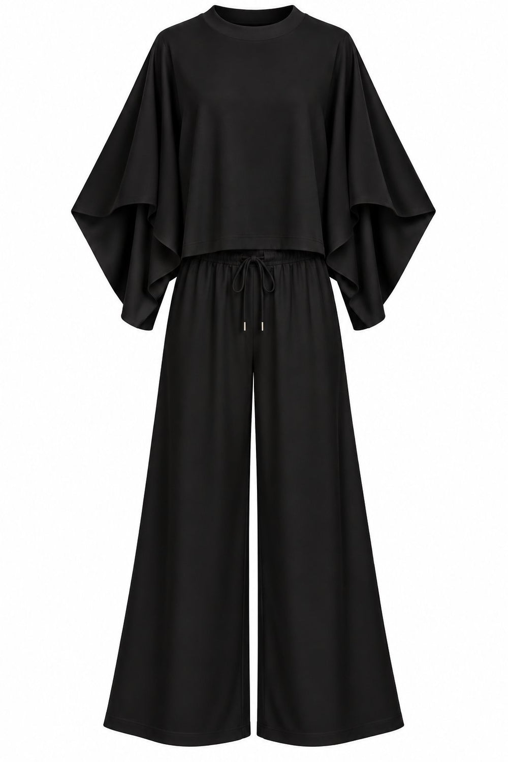 Siyah Pelerin Bluz Modal Takım - 0398