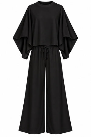 Siyah Pelerin Bluz Modal Takım - 0398