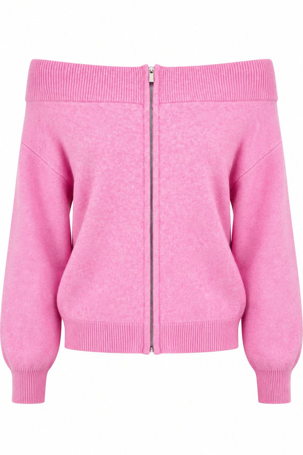 Pembe Omzu Açık Hırka - 261070