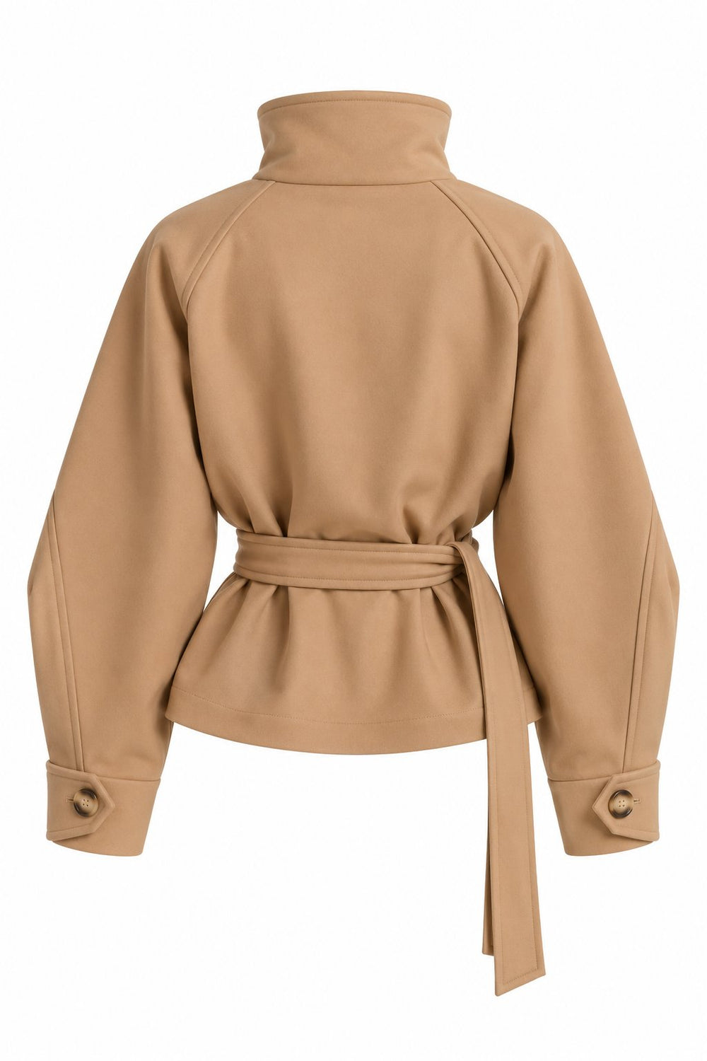 Camel Dik Yakalı Kuşaklı Trençkot - 2y501326