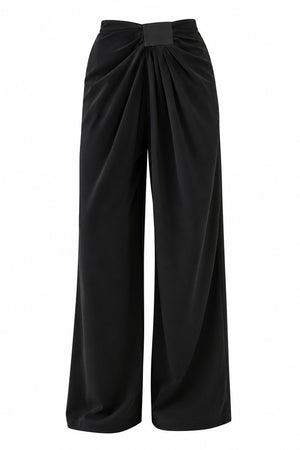 Siyah Pileli Dökümlü Premium Pantolon - 261061