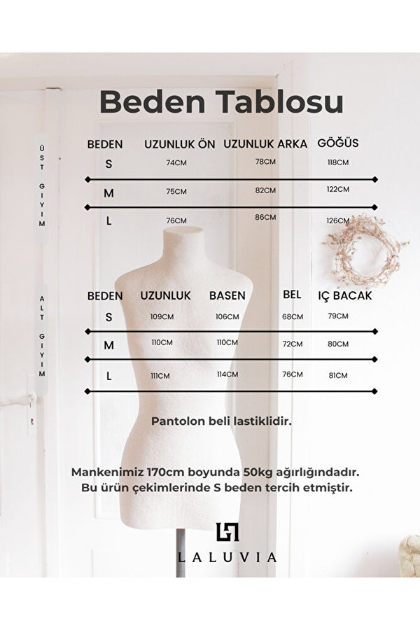 Haki Tensel Gömlek Bluz Pantolon Takım - 2y7310