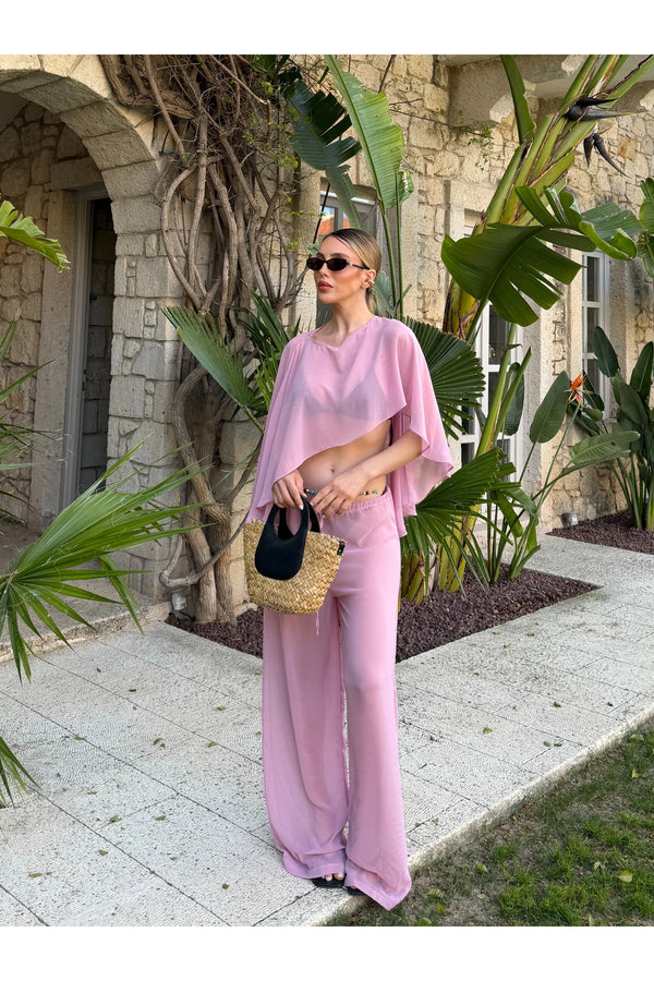 Pembe Şifon İkili Takım - 2246