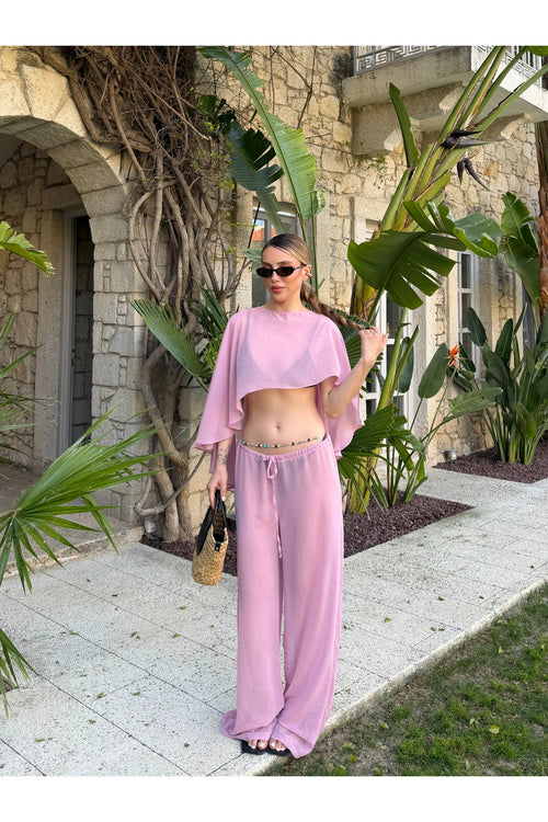 Pembe Şifon İkili Takım - 2246