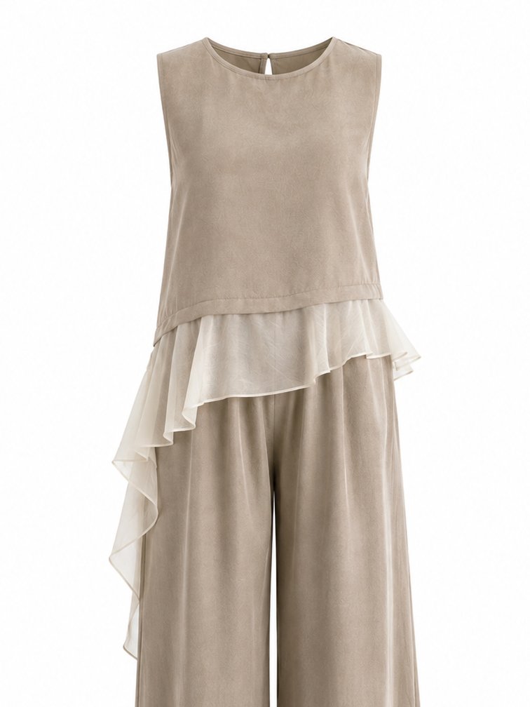 Bronz Garnili Bluz Pantolon Takım - 51391