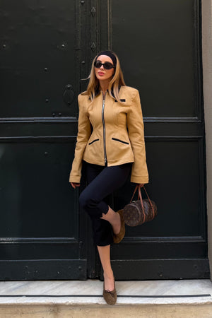 Camel Yaka Detaylı Flatolu Ceket - 2632