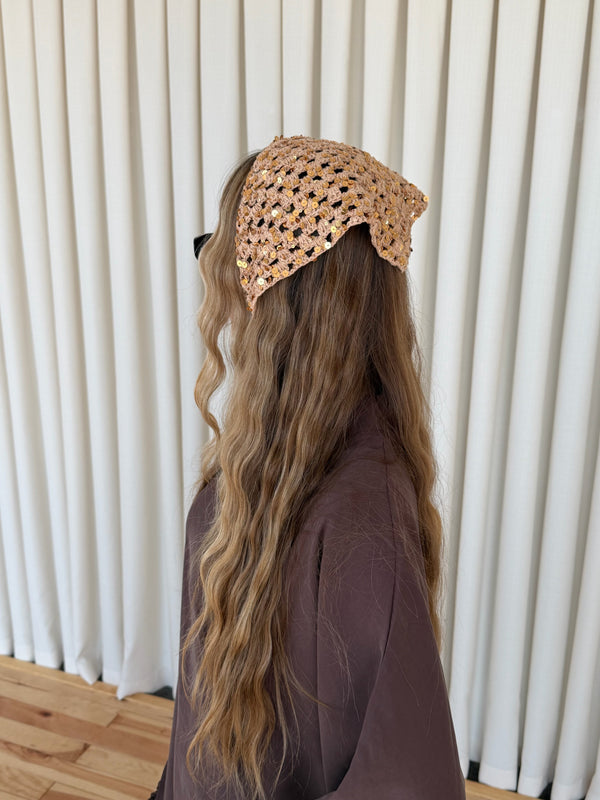 Camel Pullu Üçgen Bandana - 2153