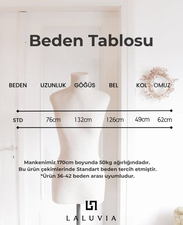 Taş Düğme Detaylı Kemerli Kimono - 005