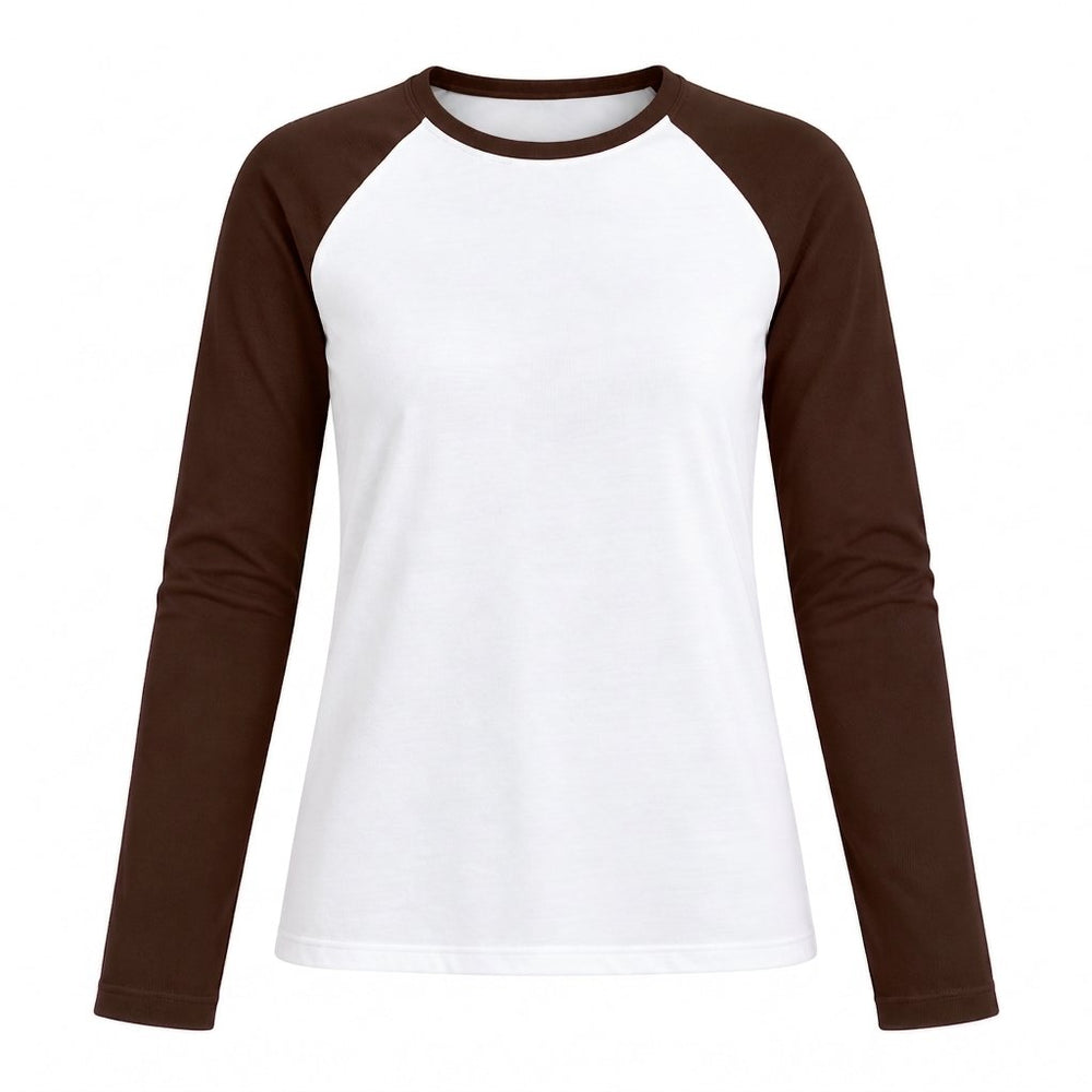 Kahverengi Çift Renk Uzun Kollu T-shirt - 5209