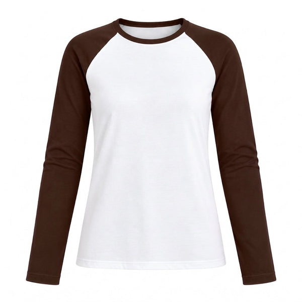Kahverengi Çift Renk Uzun Kollu T-shirt - 5209