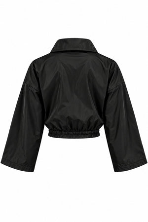 Siyah Bomber Saten Ceket - 2y9663 - 51229