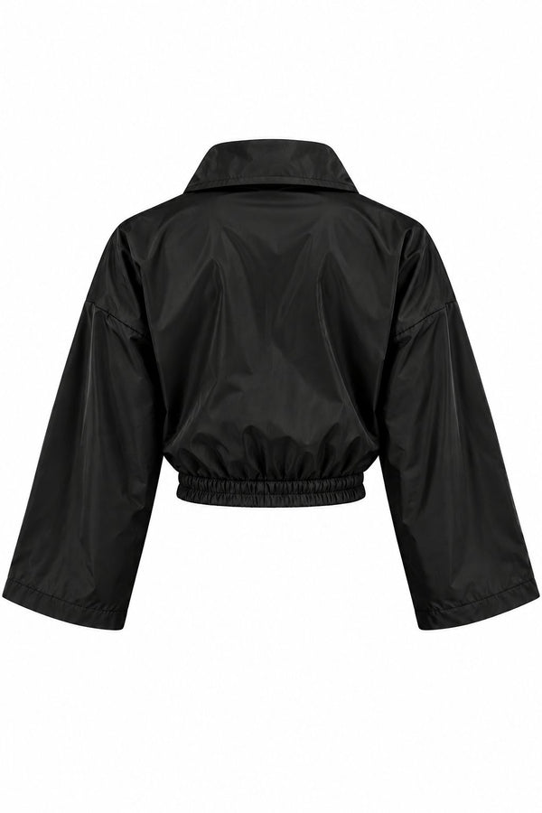 Siyah Bomber Saten Ceket - 2y9663 - 51229