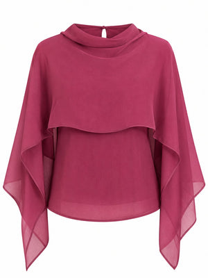 Bordo Şal Detaylı Bluz - 3251