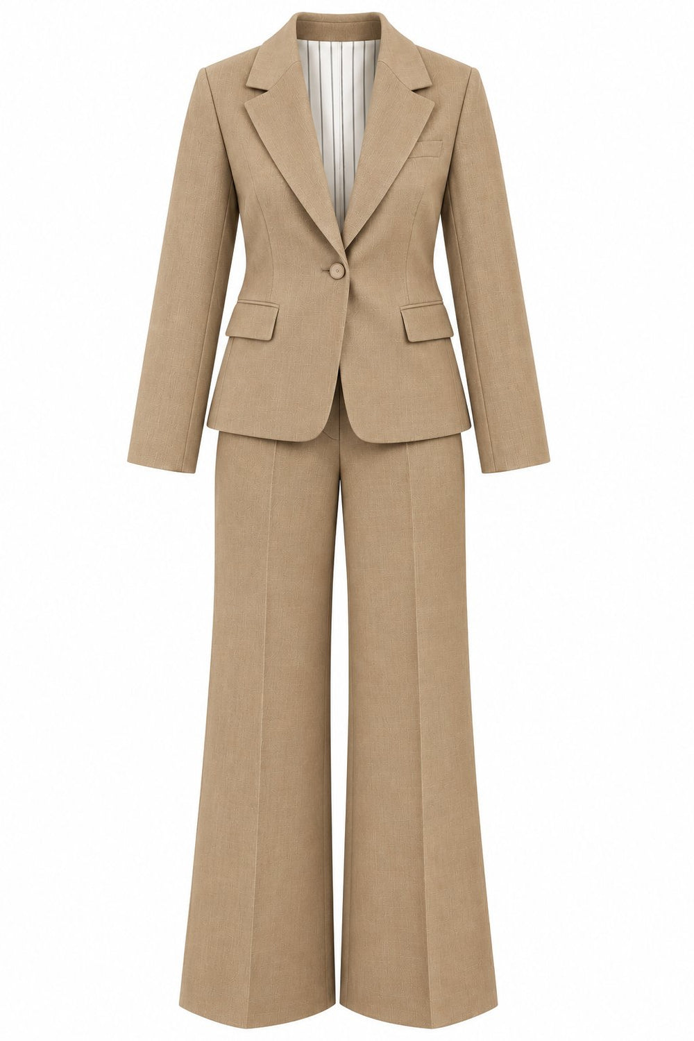 Camel Düğmeli Ceket Pantolon Takım - 2y9480