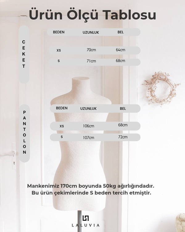 Taş Yan Düğme Detaylı Ceket Pantolon Takım - 2y202602