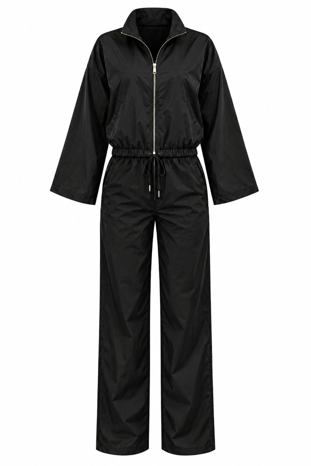 Siyah Bomber Saten Ceket Pantolon İkili Takım - 2y9663 - 51229
