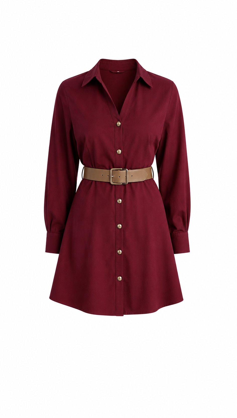 Bordo Kemerli Elbise - 2y250367