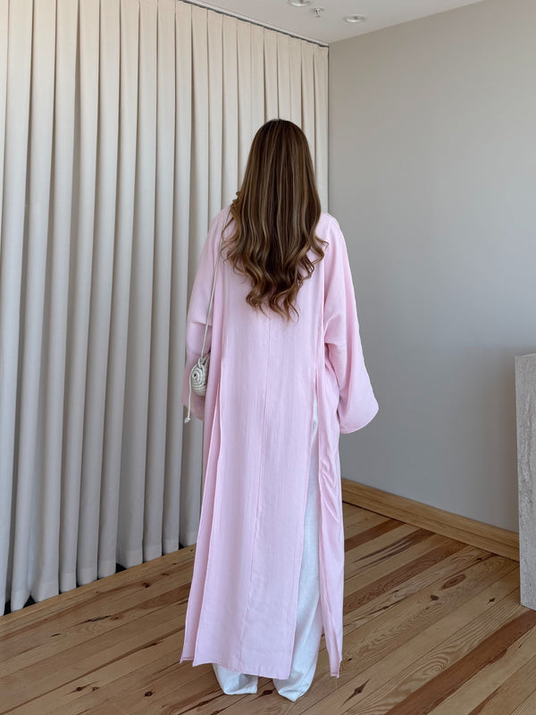 Pembe Yırtmaçlı Uzun Tunik - 8515