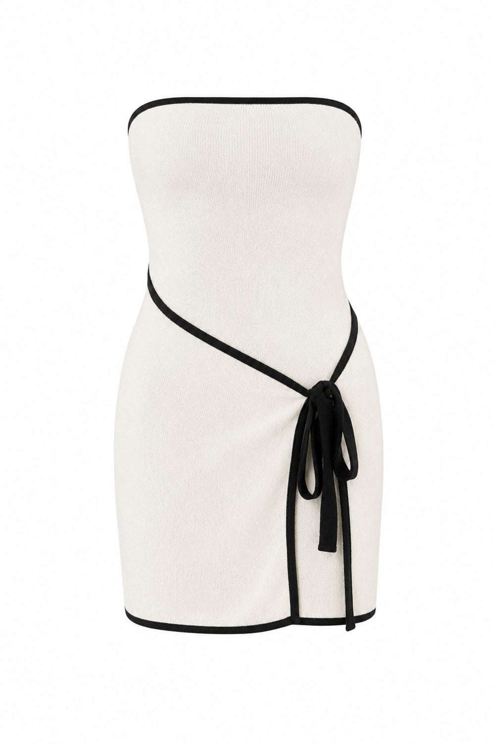 Ekru Örme Biyeli Mini Elbise - 2y9982