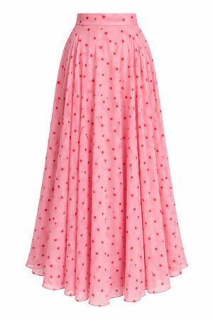 Pembe Puantiyeli Etek - 2y0613