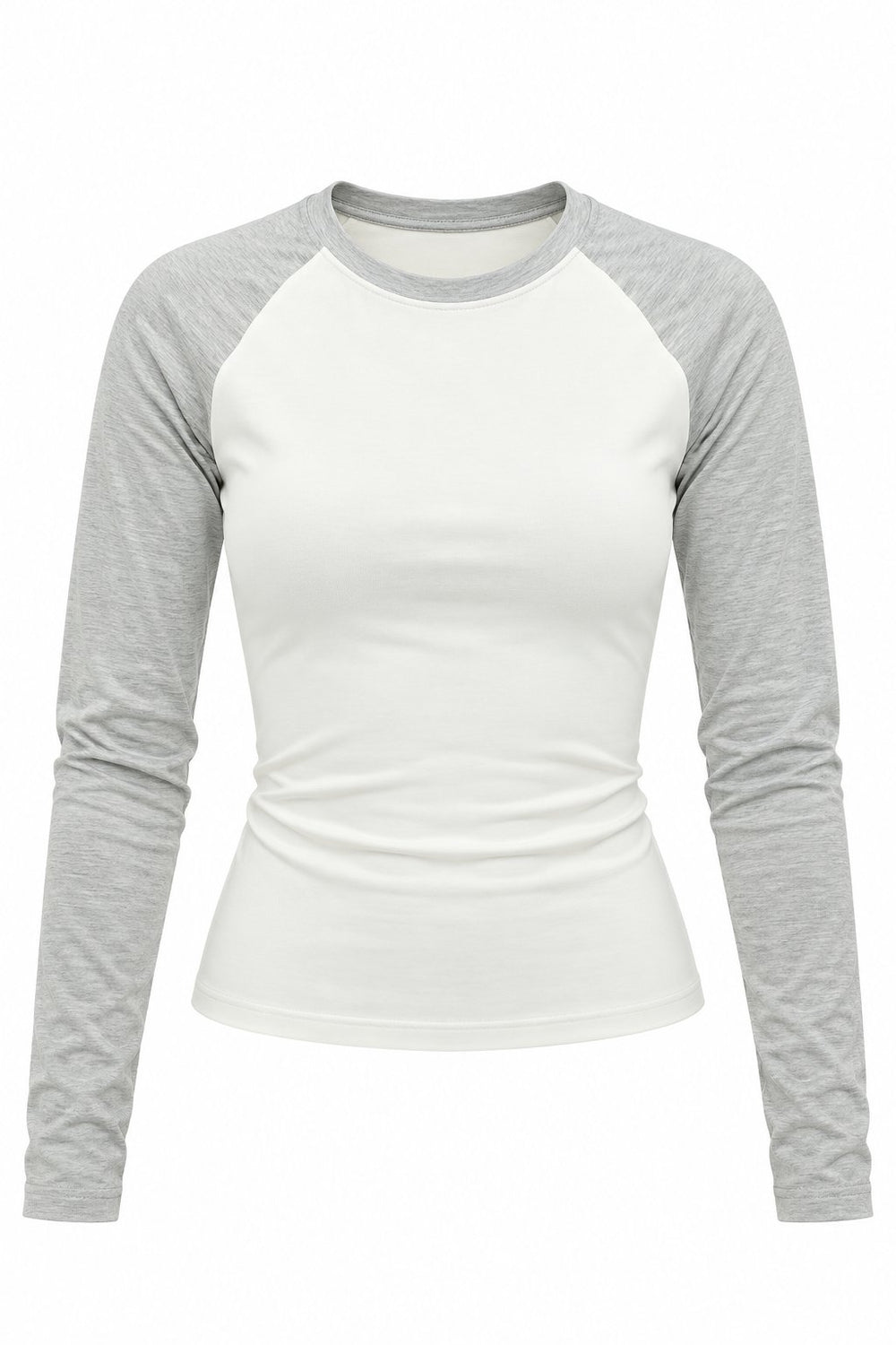 Gri Slim Fit Kontrast Uzun Kollu Bluz - 5219