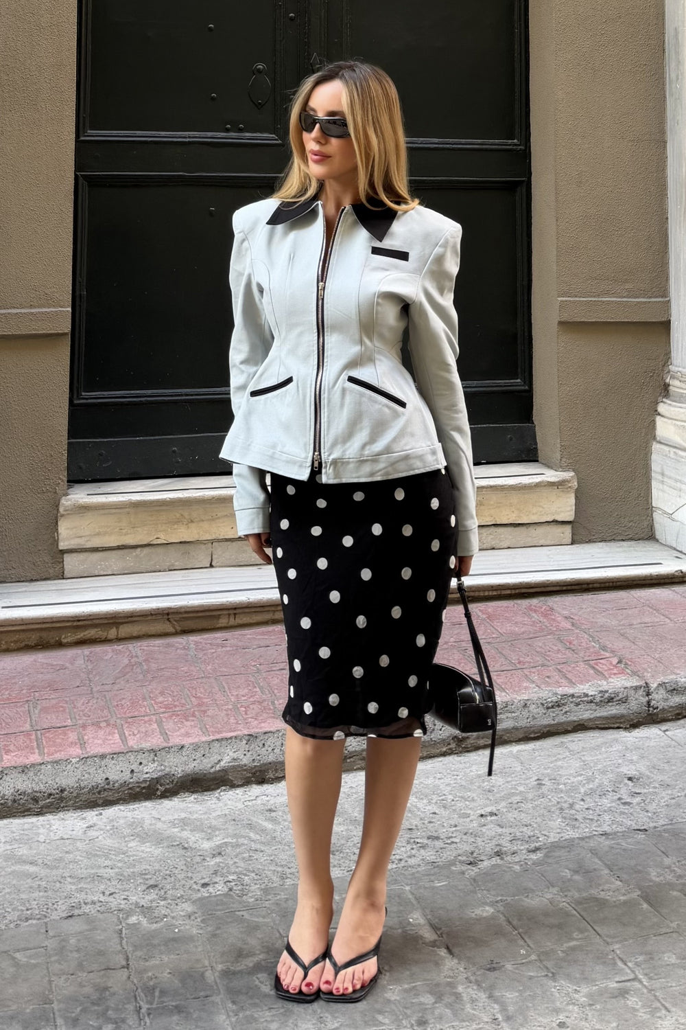 Mint Yaka Detaylı Flatolu Ceket - 2632