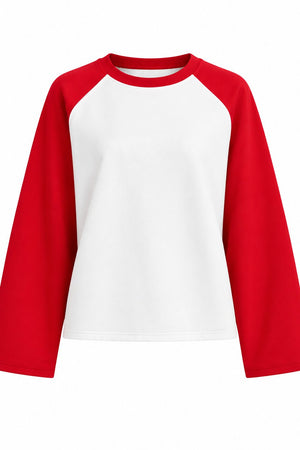 Kırmızı Reglan Kol Oversize Model Tshirt - 4271