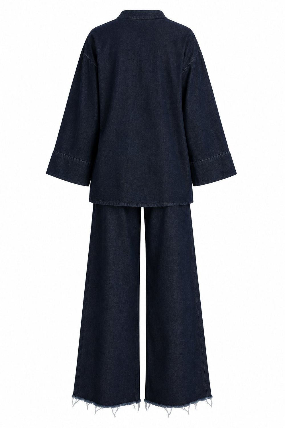 Lacivert Kruvaze Yaka Kimono Pantolon Takım | LALUVIA