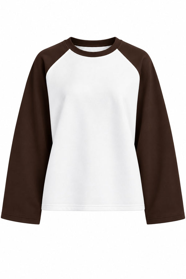 Kahverengi Reglan Kol Oversize Model Tshirt - 4271