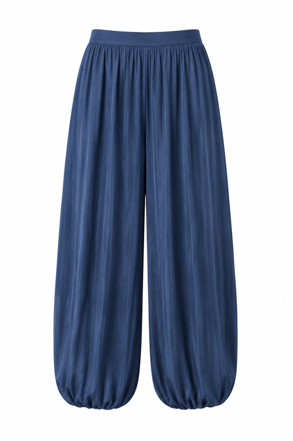 Lacivert Saten Dokulu Şalvar Pantolon - 261051