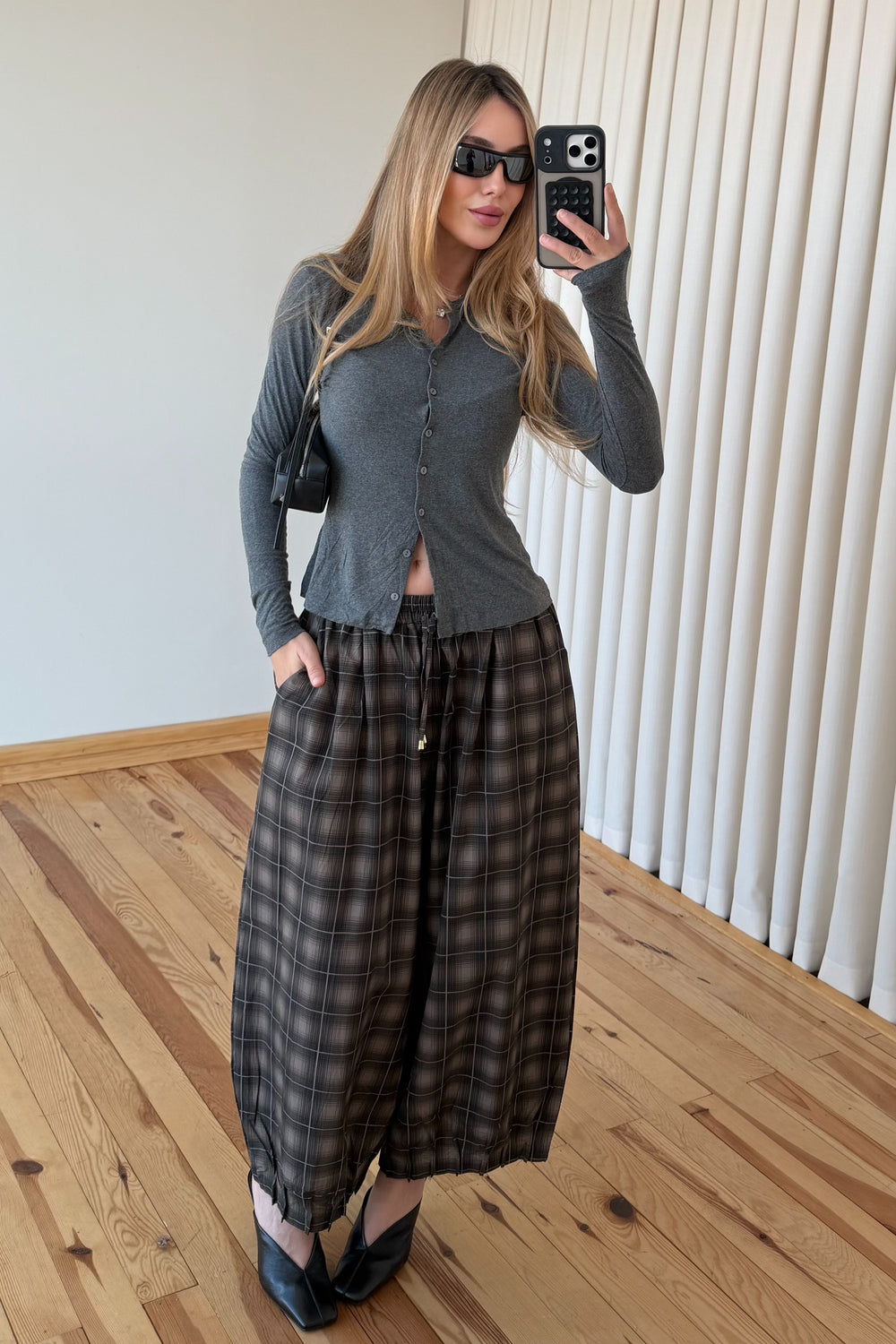 Kahverengi Paça Pileli Bagy Pantolon - 51466