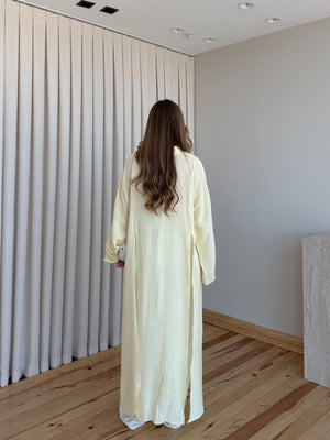 Sarı Yırtmaçlı Uzun Tunik - 8515