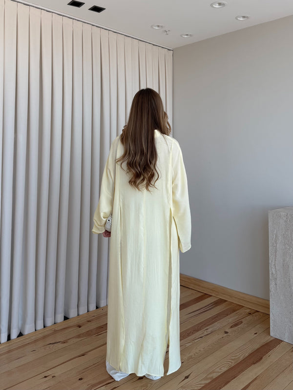 Sarı Yırtmaçlı Uzun Tunik - 8515