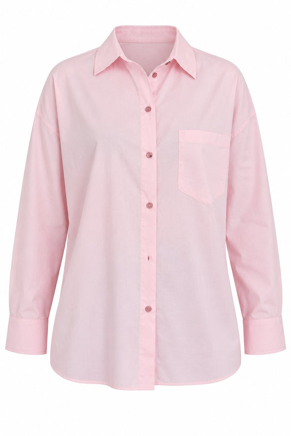 Pembe Oversize Gömlek - 2y5310