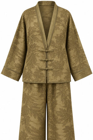 Haki Jakarlı Kimono Takım - 51479