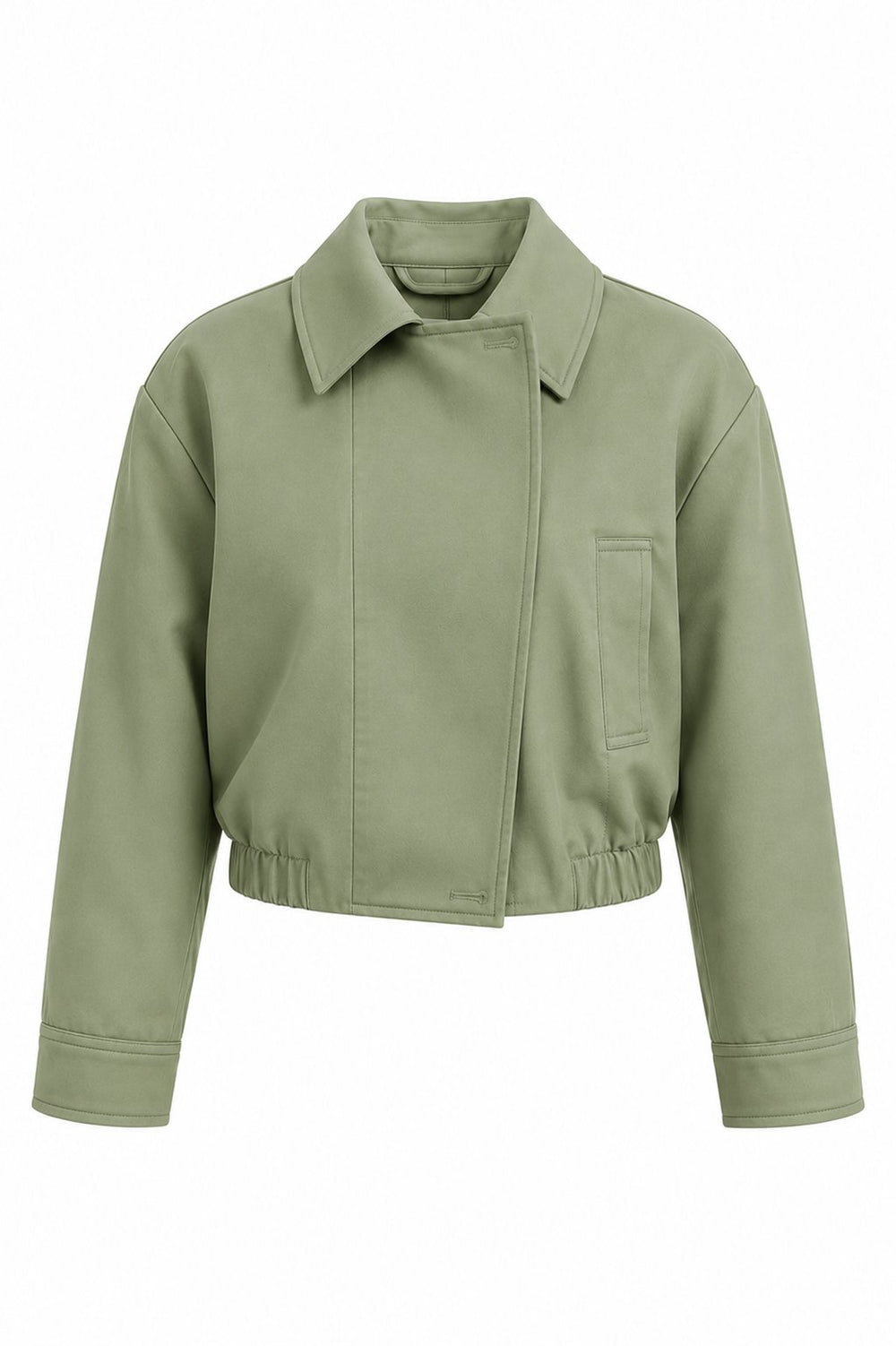 Çağla Beli Lastikli Crop Ceket - 4020