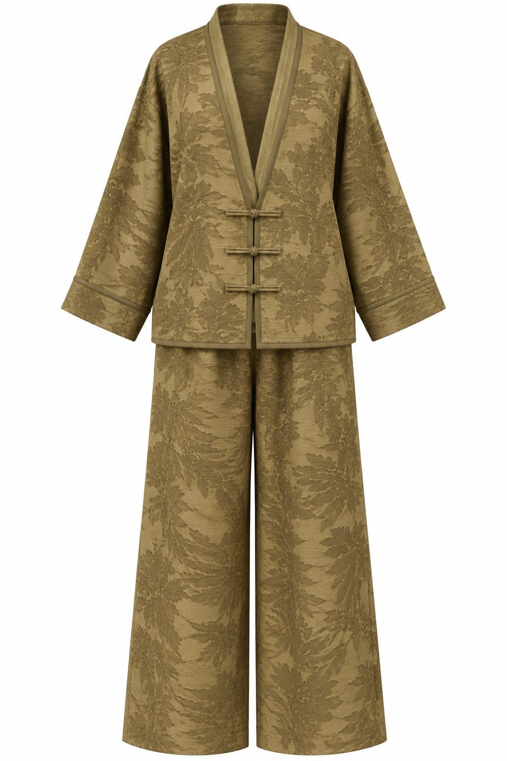 Haki Jakarlı Kimono Takım - 51479