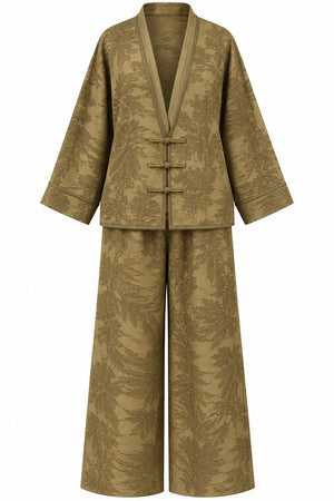 Haki Jakarlı Kimono Takım - 51479