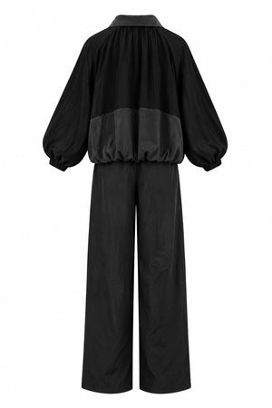 Siyah Garnili Bomber Pantolon Takım - 2y51458