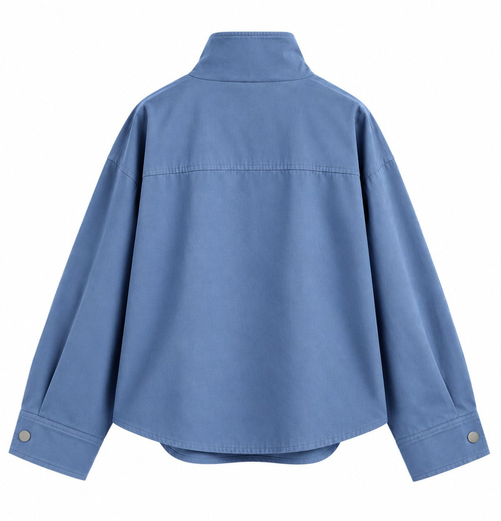 Açık Denim Çıtçıtlı Gömlek Ceket | LALUVIA