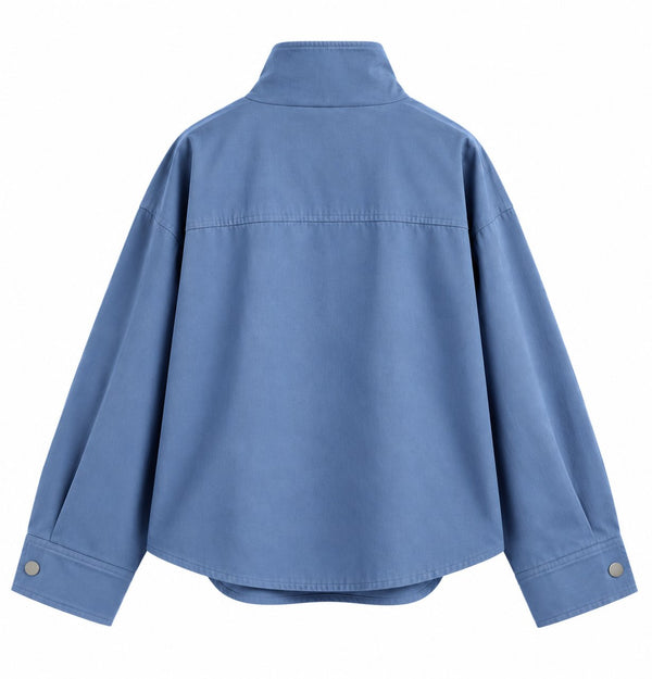 Açık Denim Çıtçıtlı Gömlek Ceket - 5131