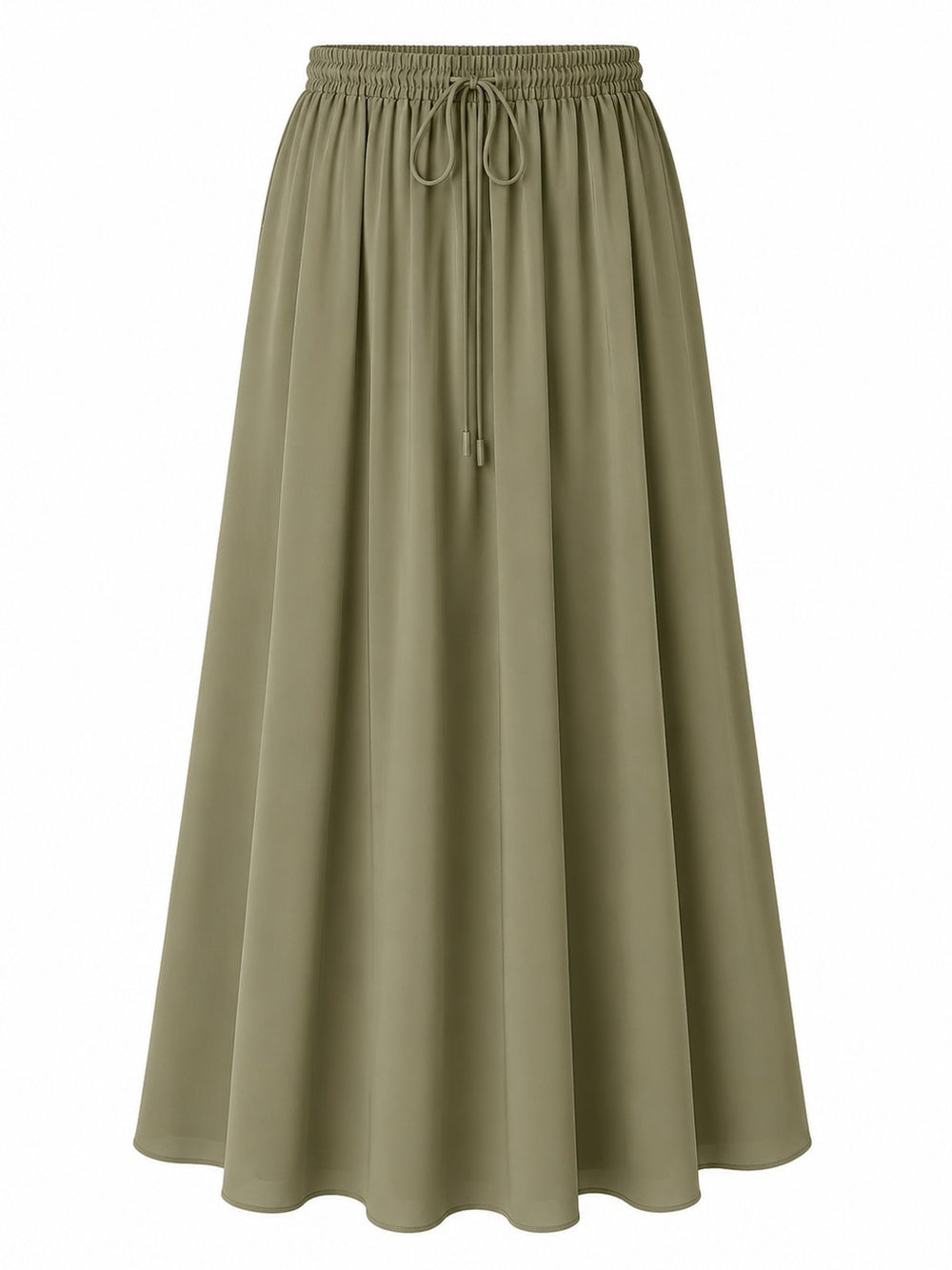 Haki Beli Lastikli Poplin Etek - E1012