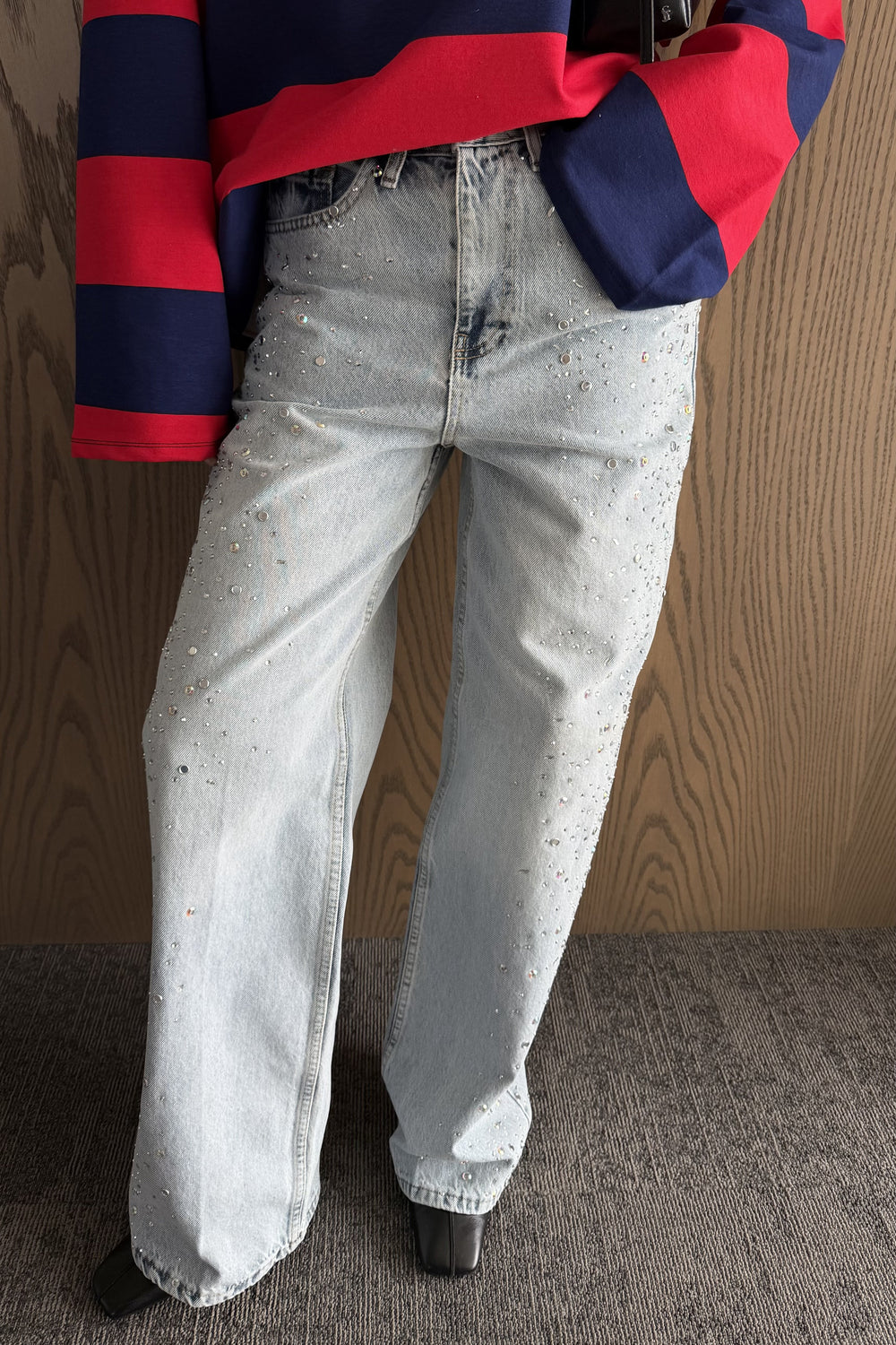 Mavi Mini Taş İşlemeli Jean - 1261
