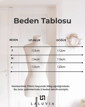 Vizon Yaka Dantelli Uzun Elbise - 3438