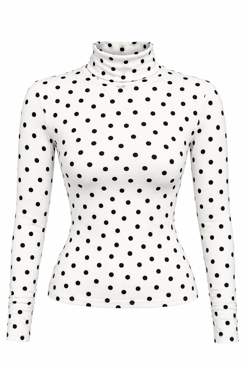 Beyaz Balıkçı Yaka Puantiyeli Bluz - 2y0667